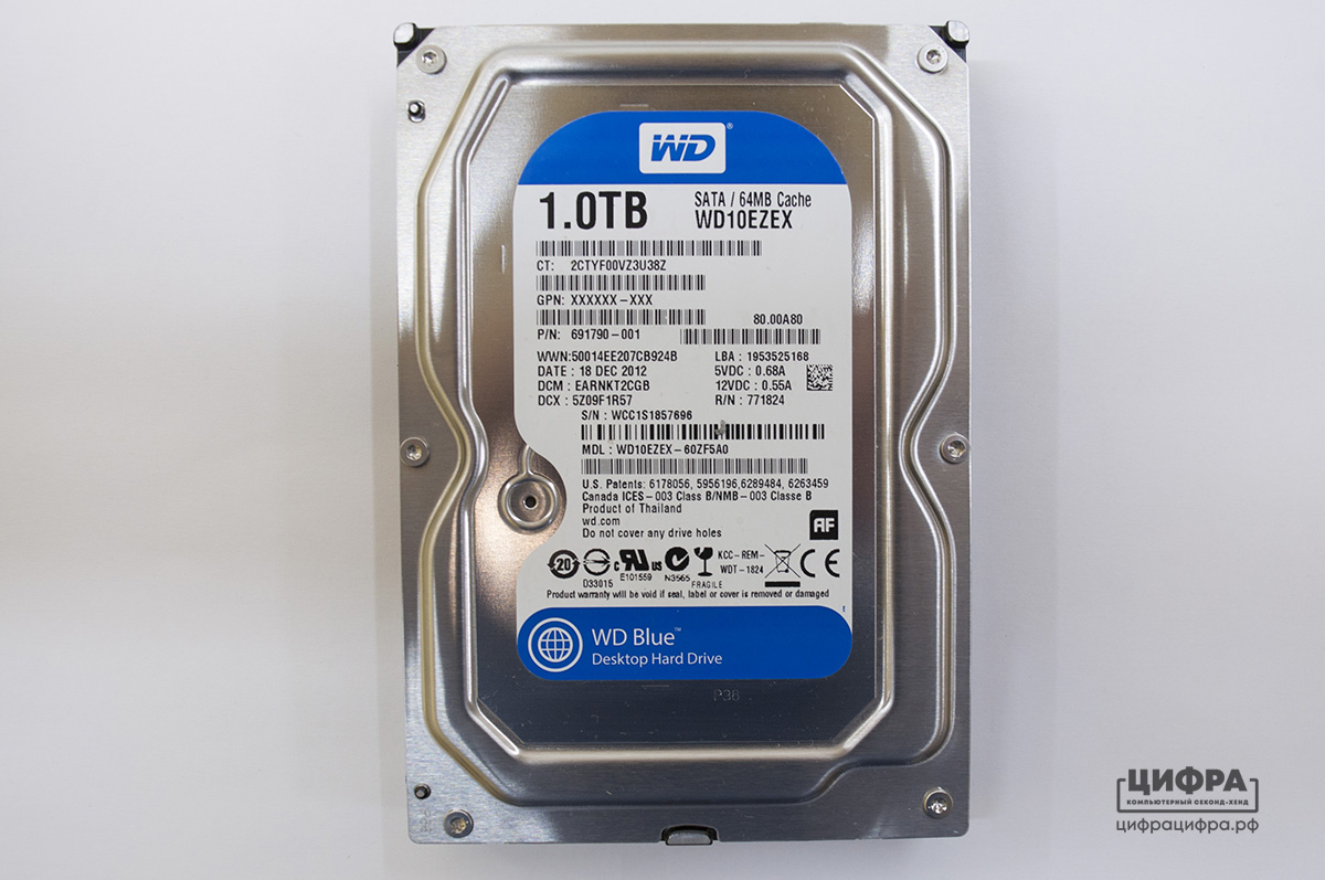 Купить жесткий диск SATA 3.5 SATA HDD 1TB Western Digital WD10ezex с  гарантией и доставкой по России в интернет-магазине Цифра-Цифра.рф